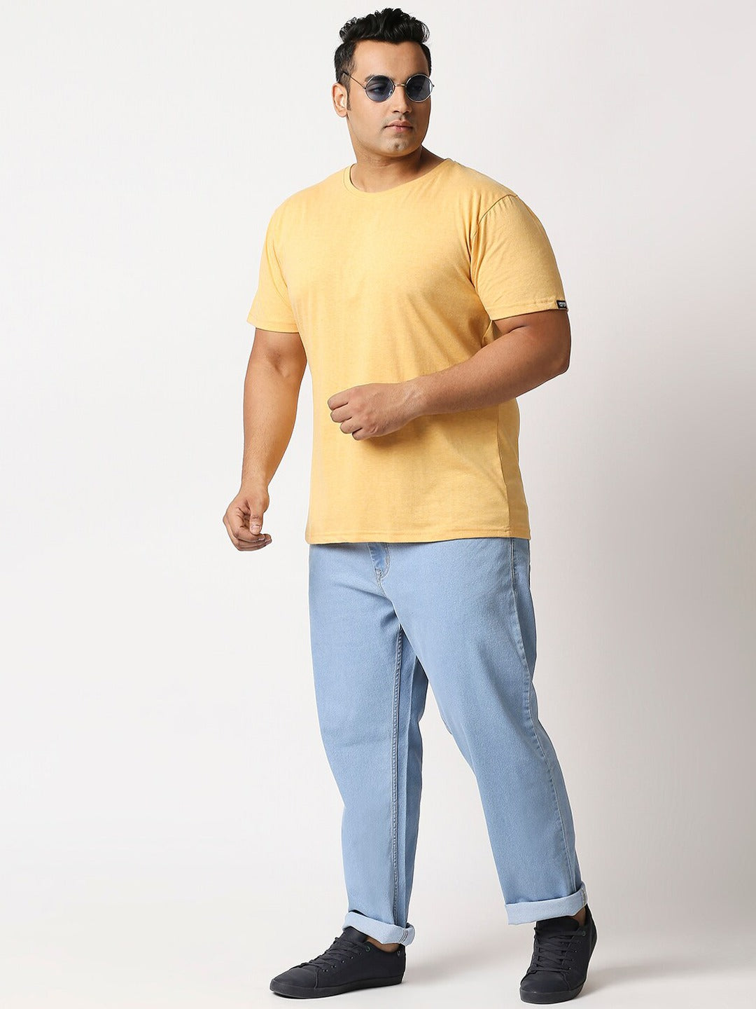 Men Plus Size Blue Relaxed Fit Stretchable Jeans