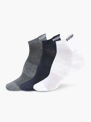 High Star Men Set of 3 Multicolor Ankle Length Socks