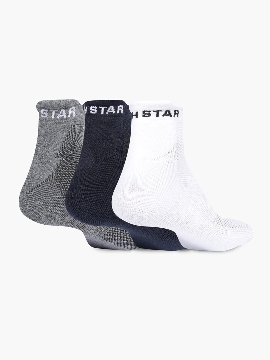 High Star Men Set of 3 Multicolor Ankle Length Socks