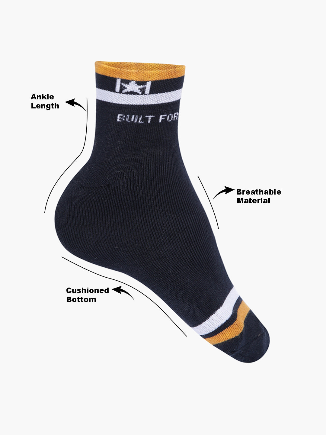 High Star Men Set of 3 Multicolor calf Length Socks