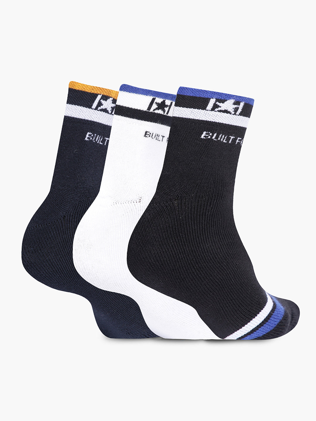 High Star Men Set of 3 Multicolor calf Length Socks