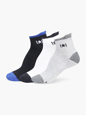 High Star Men Set of 3 Multicolor Ankle Length Socks