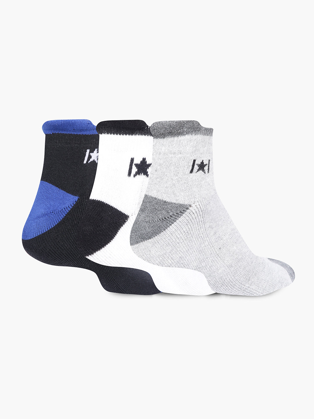 High Star Men Set of 3 Multicolor Ankle Length Socks