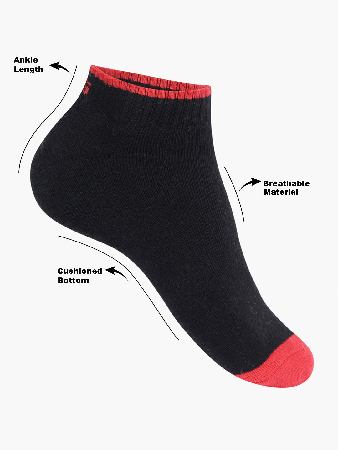 High Star Men Set of 3 Multicolor Ankle Length Socks