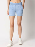 Women Washed High-Rise Denim Shorts