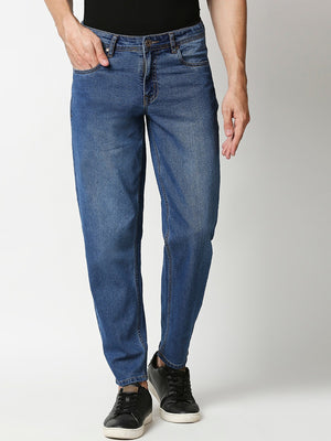 Men Blue Relaxed Fit Light Fade Jeans