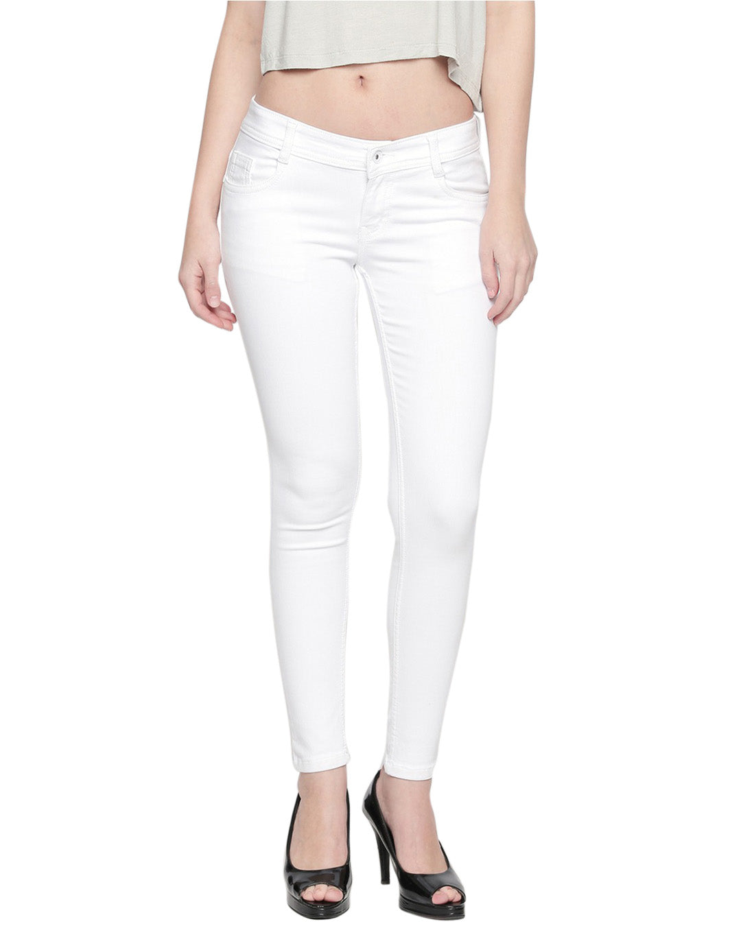 Women White Slim Fit Mid-Rise Clean Look Stretchable Jeans