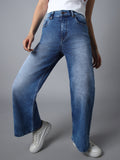 Women 90's Baggy High-Rise Clean Look Light Fade Stretchable Jeans