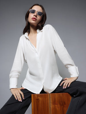 Long Sleeves Solid Oversized Casual Shirt