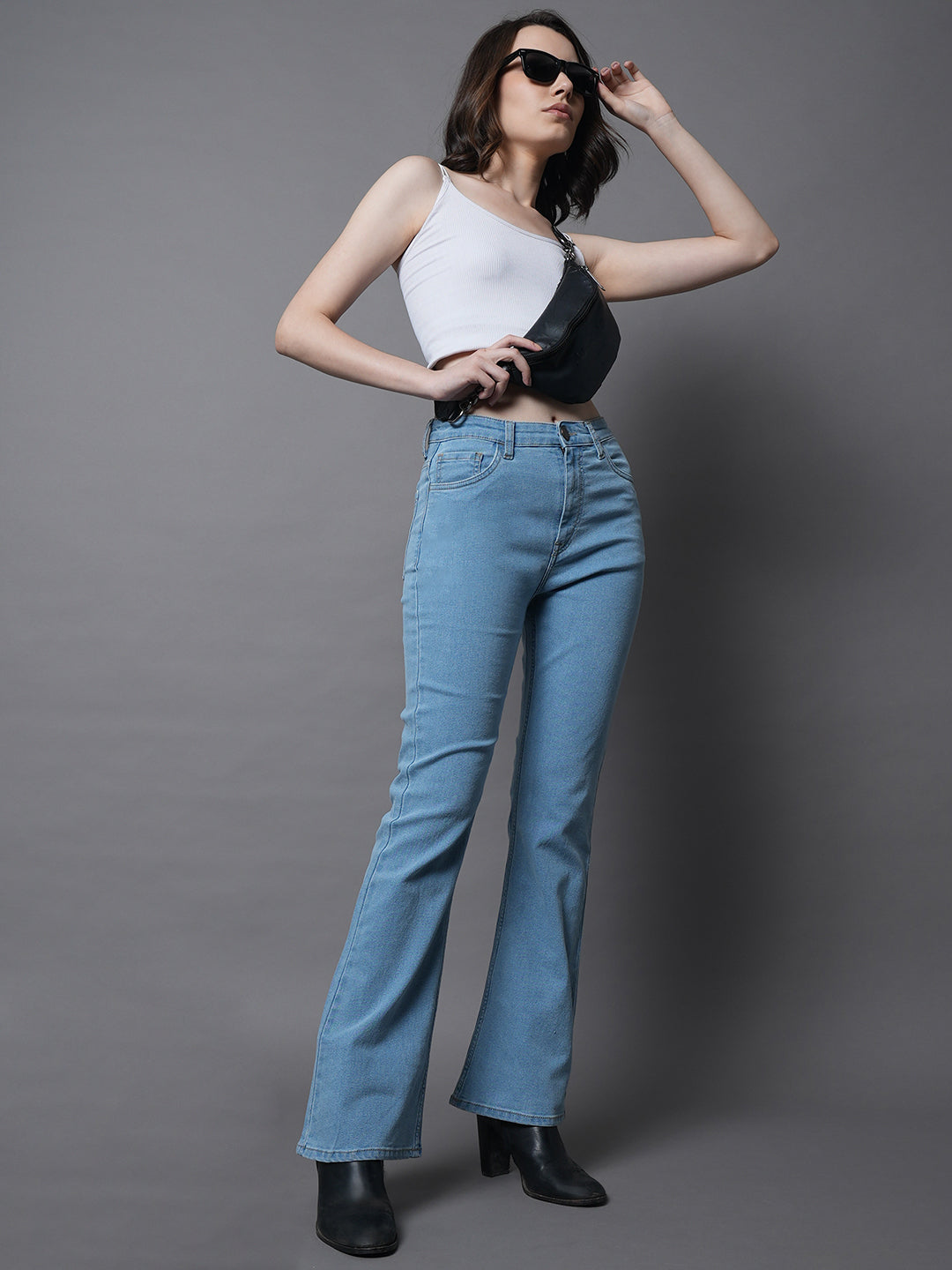 Women Bootcut High-Rise Clean Look Stretchable Jeans