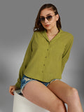 Classic Cuban Collar Long Sleeves Cotton Casual Shirt