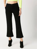 Women Black Bootcut High-Rise Clean Look Stretchable Jeans