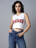 Typography Printed Crop Top