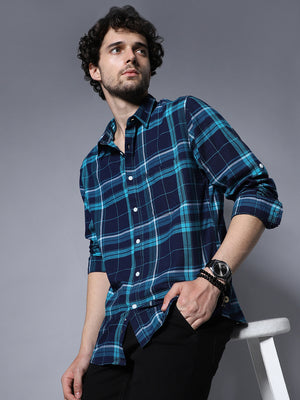 Classic Tartan Checks Opaque Pure Cotton Casual Shirt