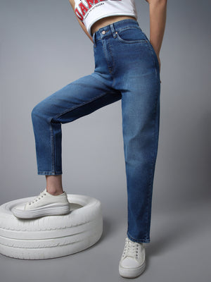 Women Clean Look High-Rise Cotton Jeans