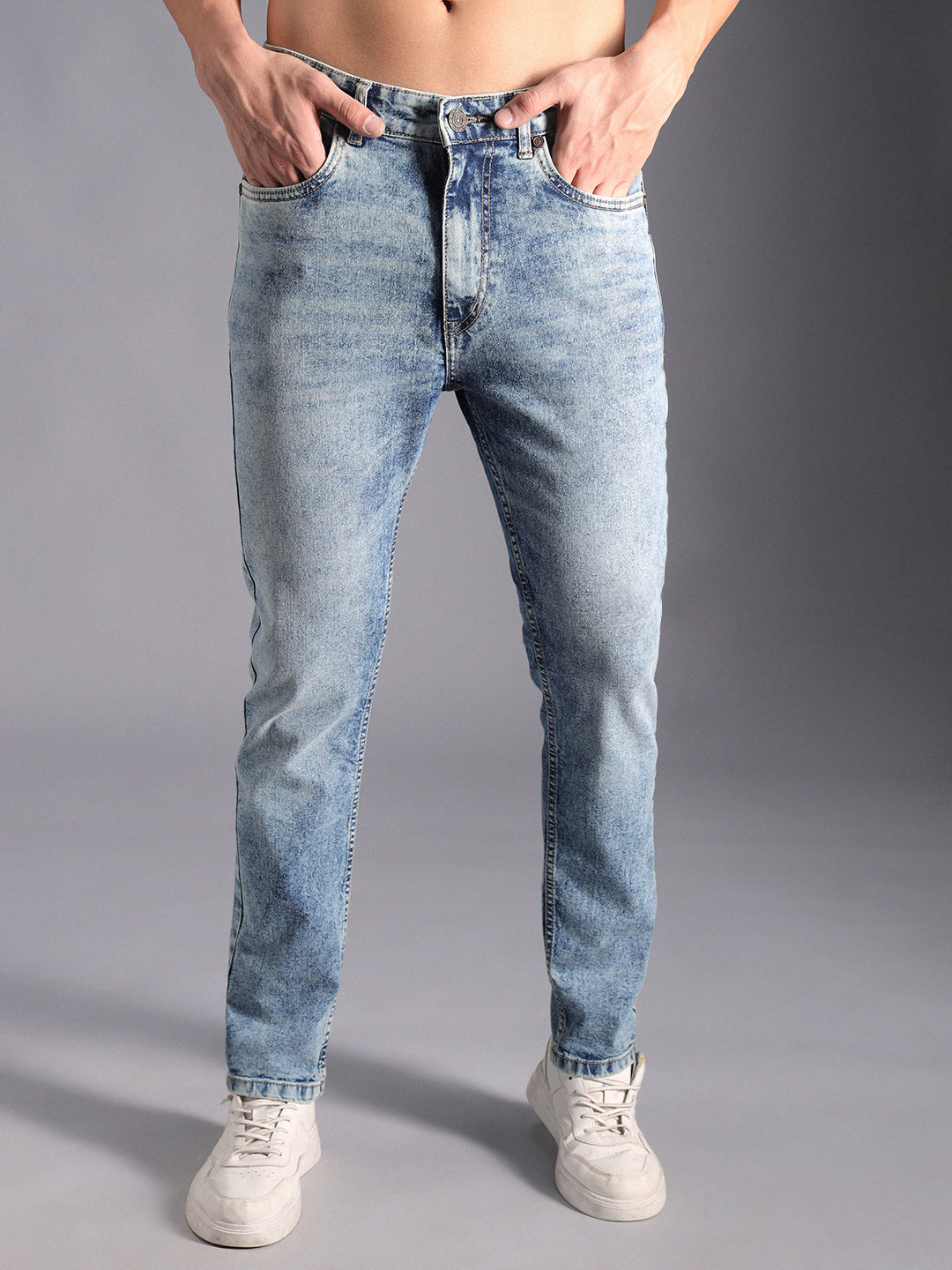 Men Straight Tappered Fit Heavy Fade Cotton Jeans