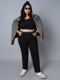 Women Plus Size Straight Fit High-Rise Stretchable Jeans