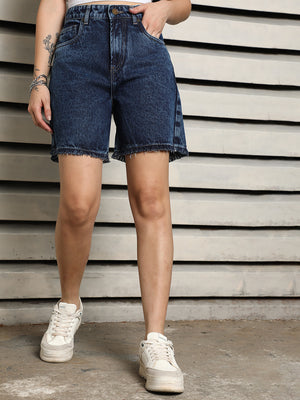 Women High-Rise Pure Cotton Denim Shorts