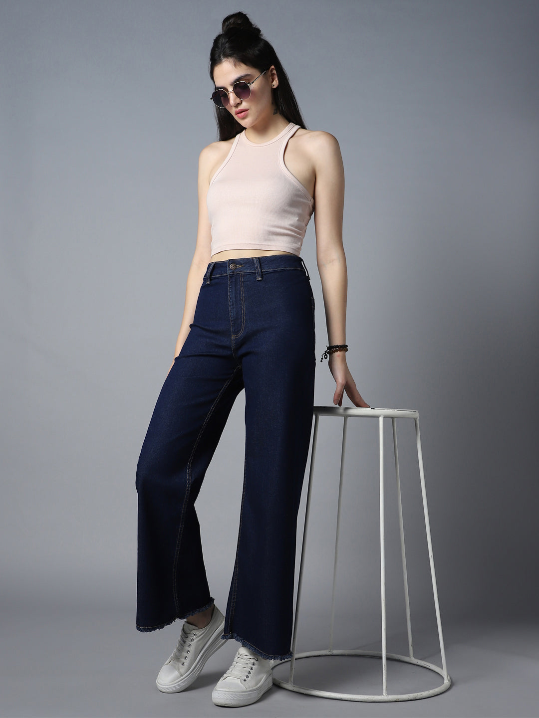 Women 90s Marine Straight Fit High-Rise Stretchable Jeans