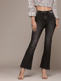 Women Charcoal Bootcut High-Rise Clean Look Stretchable Jeans