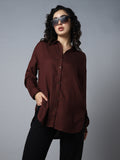 Classic Oversized Spread Collar Long Sleeves Casual Shirt