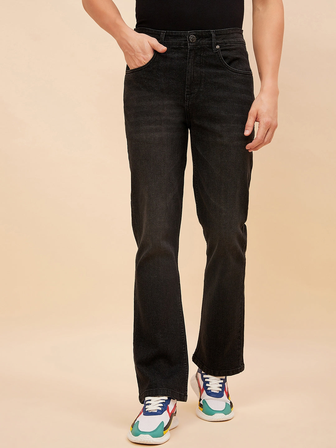 Men Bootcut Light Fade Stretchable Jeans