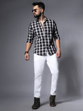 Men White Straight Fit Stretchable Jeans