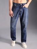 Men Straight Fit Clean Look Light Fade Cotton Jeans