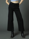 Women Clean Look Wide Leg High-Rise Stretchable Jeans