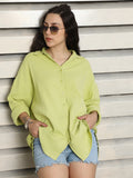 Classic Spread Collar Relaxed Fit Cotton Casual Shirt