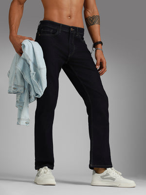 Men Bootcut Mid-Rise Clean Look Stretchable Jeans