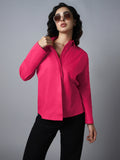 Classic Boxy Spread Collar Long Sleeve Casual Shirt