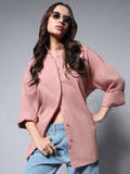 Solid Long Sleeves Oversized Casual Shirt