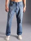 Men Straight Fit Clean Look Light Fade Cotton Jeans