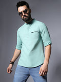 Green Classic Opaque Casual Shirt