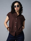 Classic Oversized Spread Collar Extended Sleeves Casual Shirt