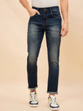 Men Straight Fit Mid-Rise Heavy Fade Stretchable Jeans