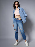 Women Blue High-Rise Mildly Distressed Light Fade Jeans