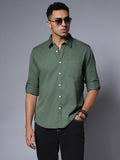 Solid Pure Cotton Casual Shirt