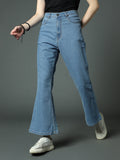 Women Clean Look High-Rise Light Fade Flared Stretchable Jeans