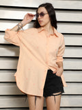 Classic Embroidered Drop Shoulder Sleeves Pure Cotton Oversized Casual Shirt