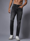 Cotton Stretch Straight Fit Mid Rise Jeans