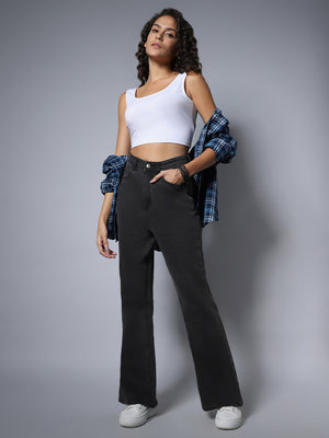 Stretch Flare Fit Clean Look Jeans