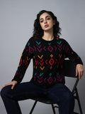 Geometric Printed Pullover Sweater