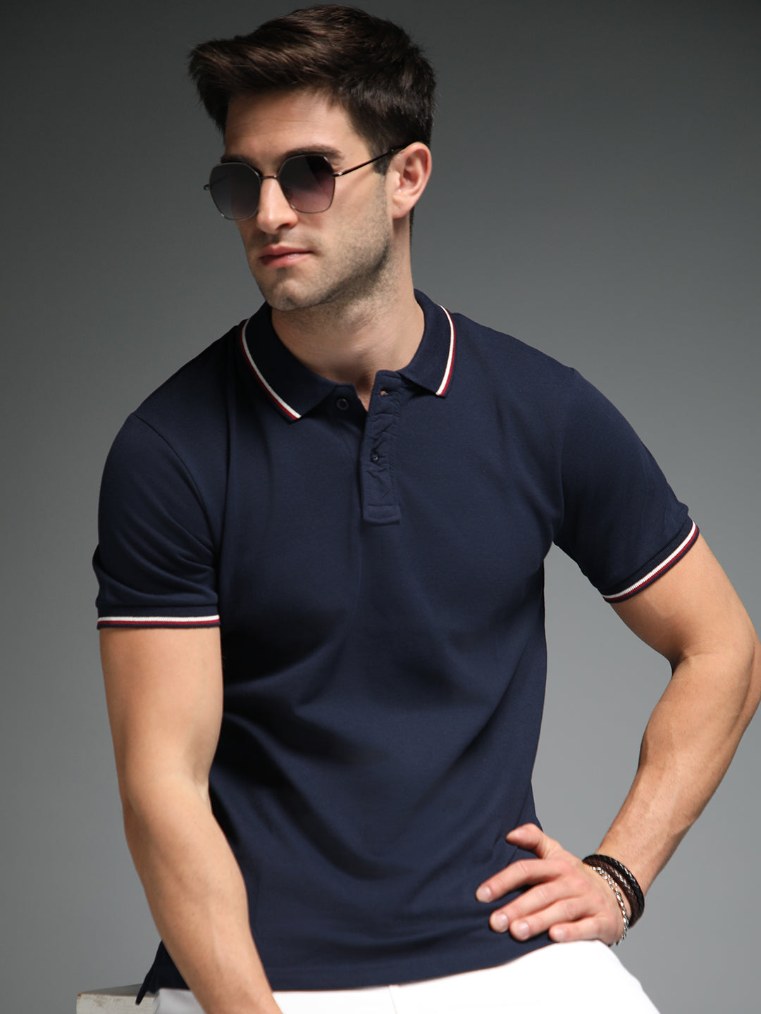 Polo Collar Short Sleeves Cotton Regular T-shirt