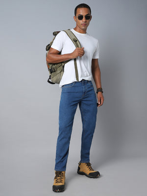 Men Blue Tapered Fit Stretchable Jeans