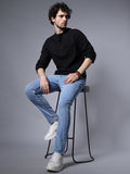 Men Straight Fit Clean Look Stretchable Jeans