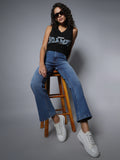 Women Blue Stretch Flare Fit Jeans