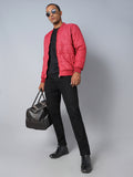 Men Maroon Outdoor Bomber Jacket