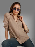 Classic Spread Collar Long Sleeves Cotton Casual Shirt